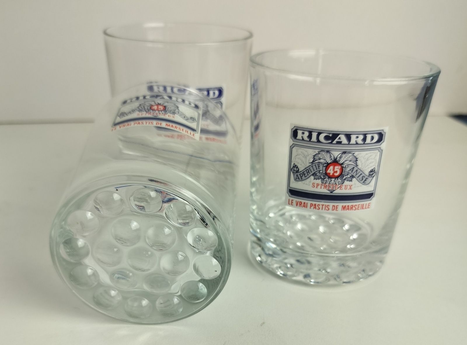 Collection Of 4  French Ricard Glasses Pastis Apero France Collector Htf Vintage photo Home Decor