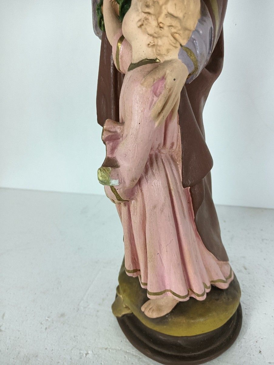 photo furniture Statue Saint Joseph Protector Of Homes Infant Jesus Statue Neo Gothic Antique Po