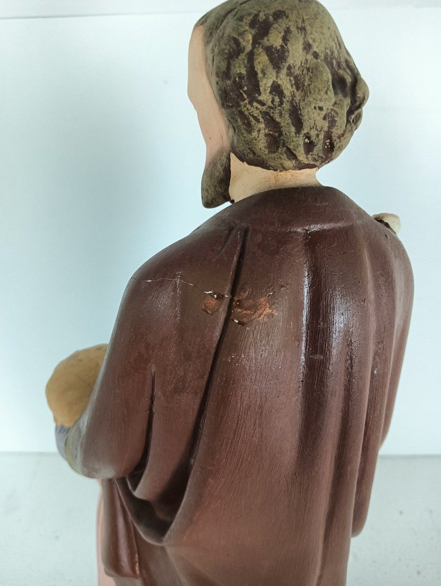 photo for sale Statue Saint Joseph Protector Of Homes Infant Jesus Statue Neo Gothic Antique Po