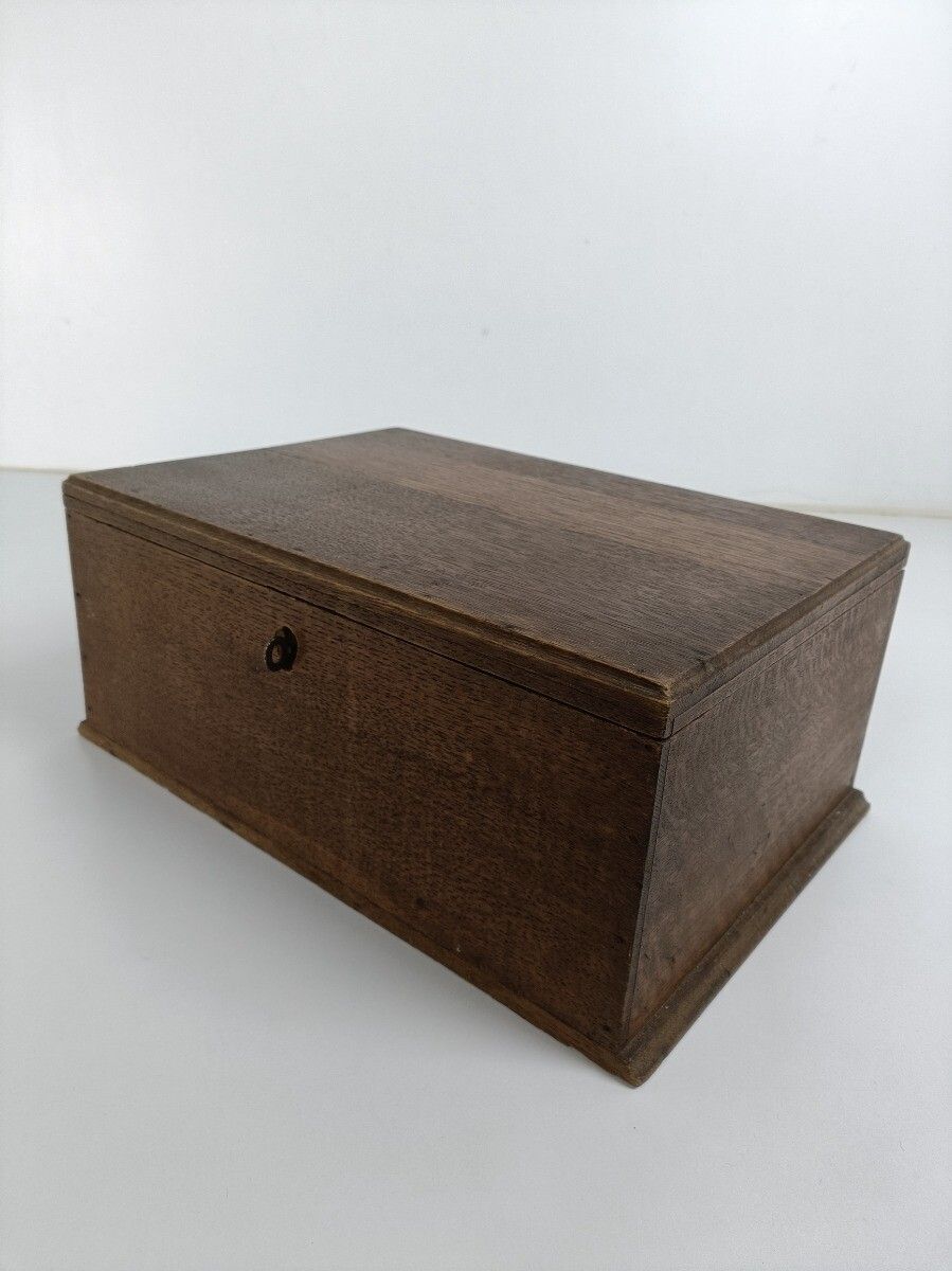 Merchant Cash Chest Money Box  Trinket Jewelry Box With Key Wood Antique photo buy