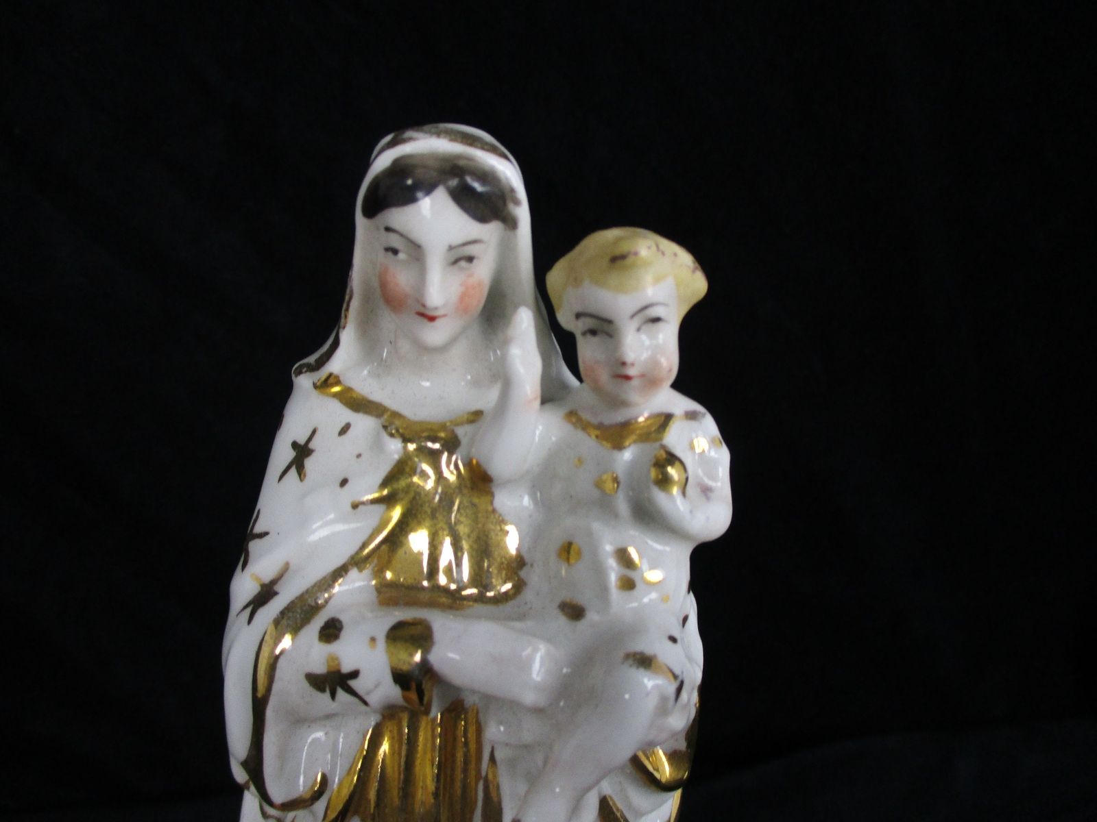 Antique 1900 Vieux Paris Bruxelles Porcelain Bisque Statue Virgin Mary Madonna I photo Art