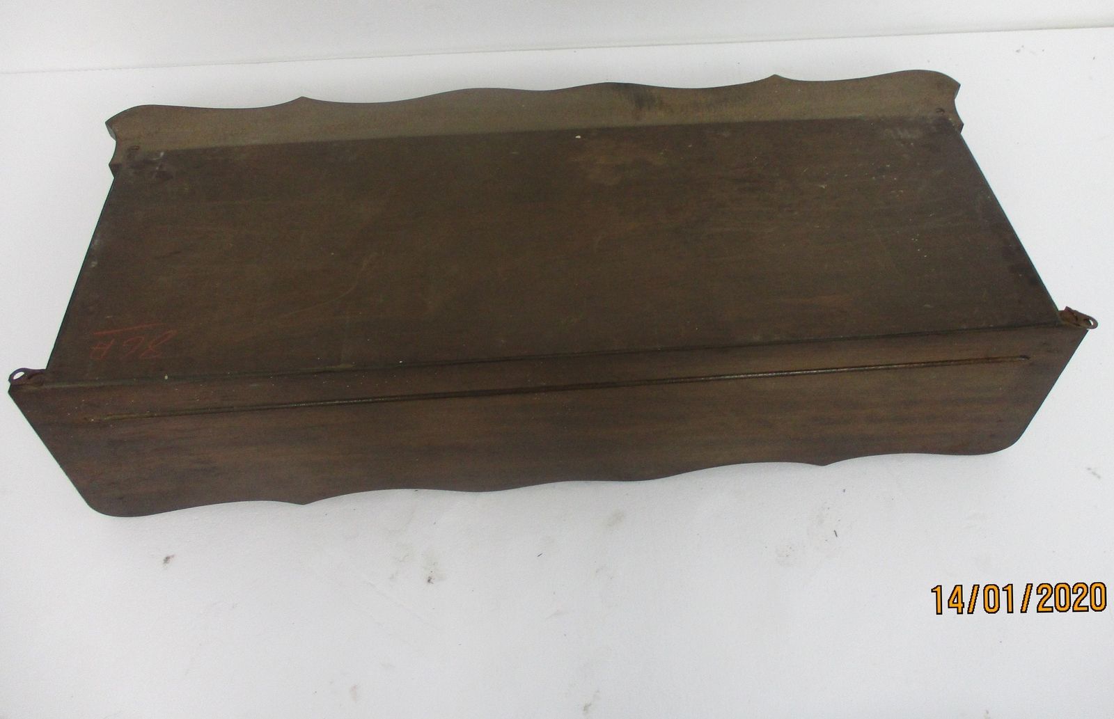 photo for sale Vintage Hand Carved Wood Wall Shelf Coat Hat Kitchen Rack Shields Mid Century Fr