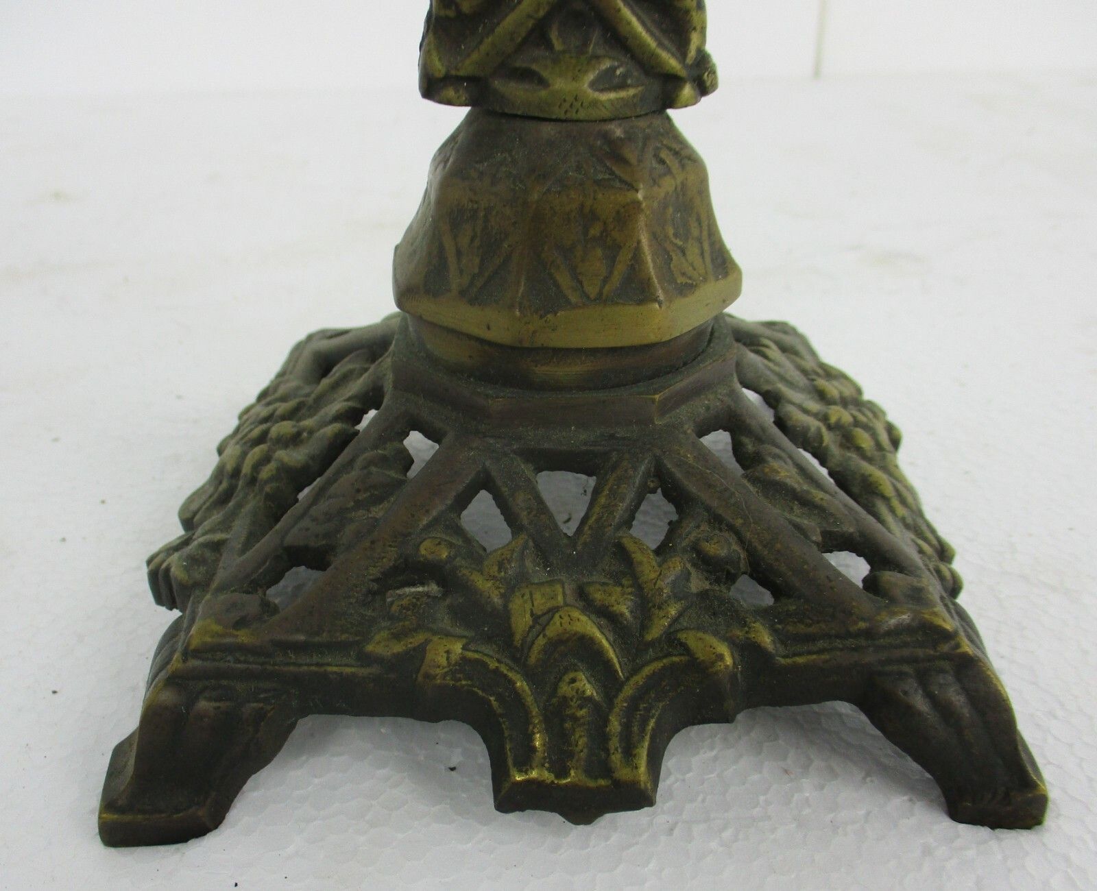 French  Standing Crucifix Corpus Christi Cross Jesus Christ Calvary Faux  Brass photo for sale