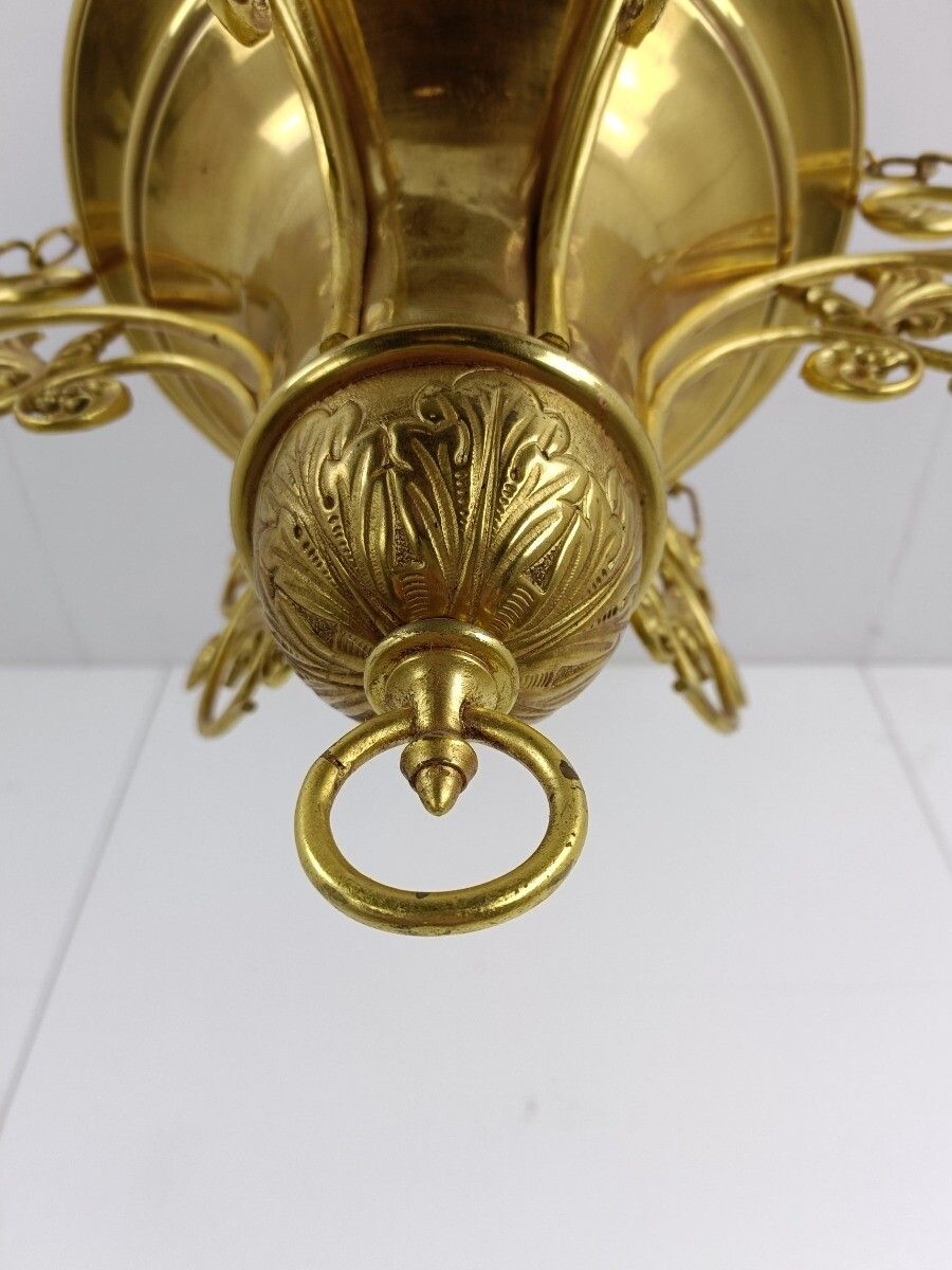 Antique Bronze Brass Dore Gods Lamp Light Ceiling Fixture Chandelier Pendant  Go photo vinterior