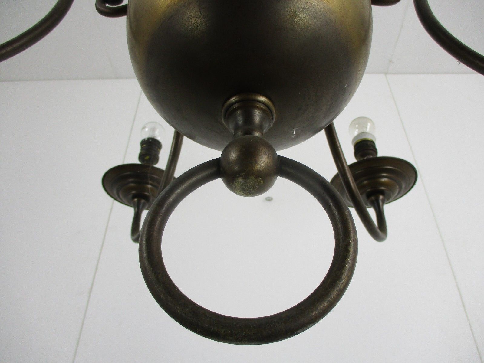 Flemish Dutch Chandelier 6 Arm Lights Brass Eagle Barn Country Style Gorgeous photo vintage