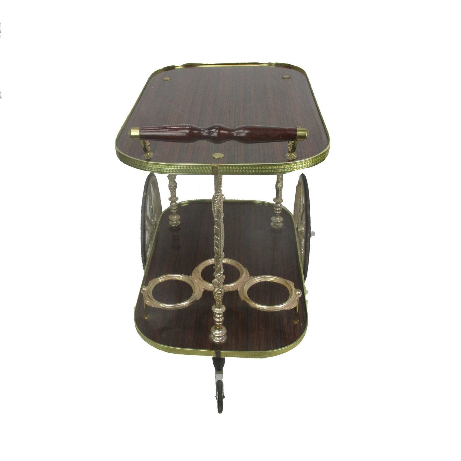 Bar Cocktail Tea Entertainment Cart Trolley Kitchen Island Veneer Retro Funky Ba photo vintage