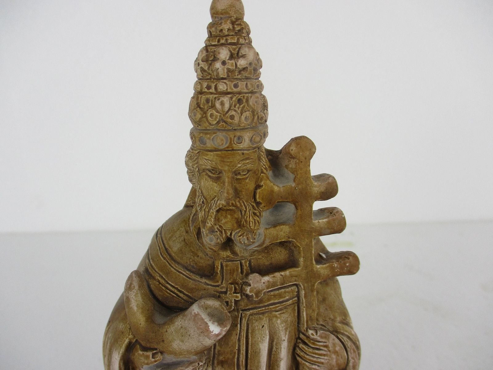Htf Statue  Saint Pope Cornelius Patron Saint Horn Collector Plaster photo furniture