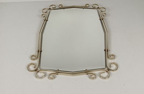 Hollywood Regency Mirror Alumimium Frame Beveled Glass Mid Century Modern photo buy