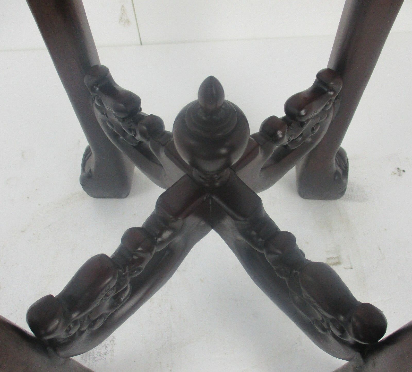 Hand Carved  Rosewood  Chinese Marble Top Hall Bonsaitable Pedestal  Dragons Wow photo Furniture