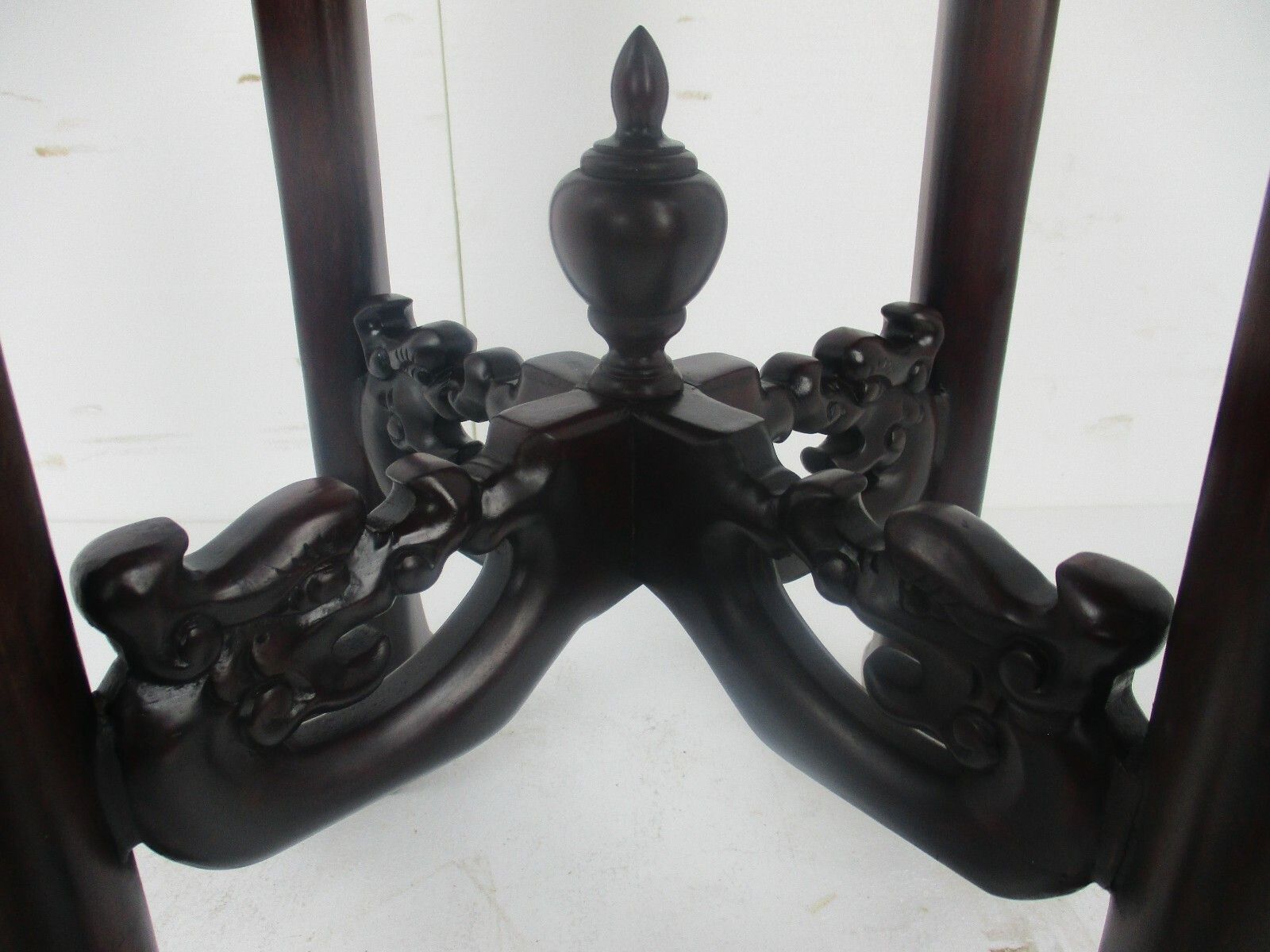 Hand Carved  Rosewood  Chinese Marble Top Hall Bonsaitable Pedestal  Dragons Wow photo vinterior