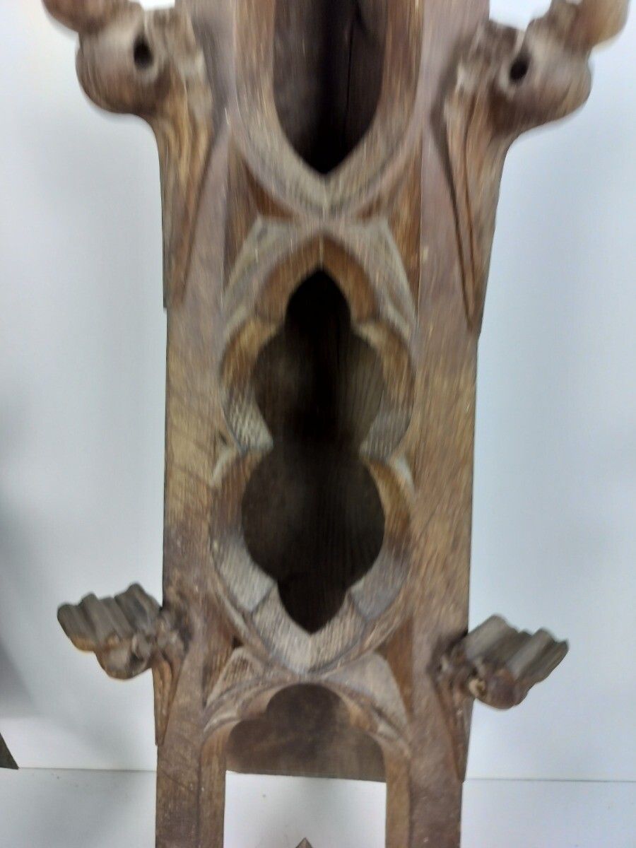 Gothic Antique Architectural Reclaimed Ornamental Wooden Pinacles Couple Wow Rar photo buy