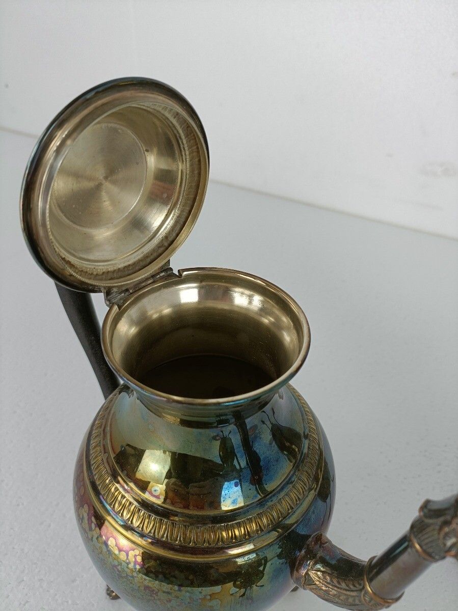 Set Of 4 Pieces Tea Coffee Set Silver Plated Marked B & C Neoclassical Camel Spo photo vintage
