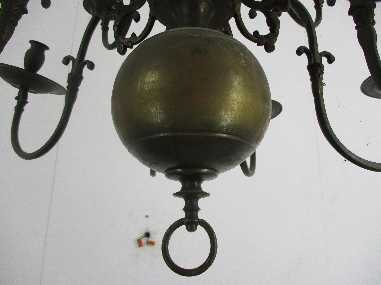 Gothic Castle Chandelier With 16 Candles Bronze Not Electrified 19thc Bonhommes photo for sale