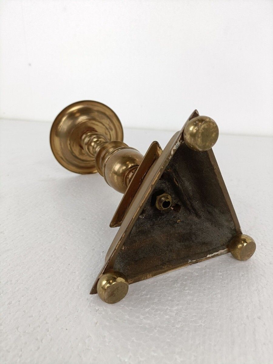 Antique Bronze Candle Holder Candle Stick, 19th Century Heavy photo vinterior