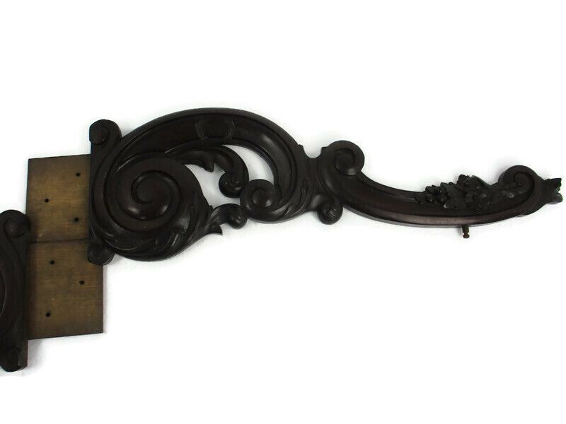 Large Antique Pair Corbels Hand Carved Wood  Architectural Reclaimed Salvaged photo furniture