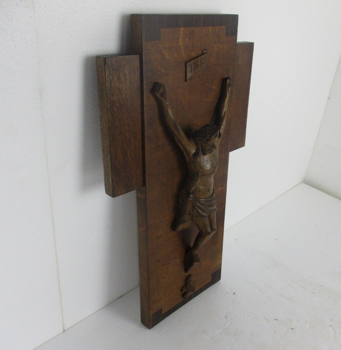 Hand Carved Wood Hanging Ornate Crucifix Wooden Corpus Jesus Christ Gorgeous photo 323.0