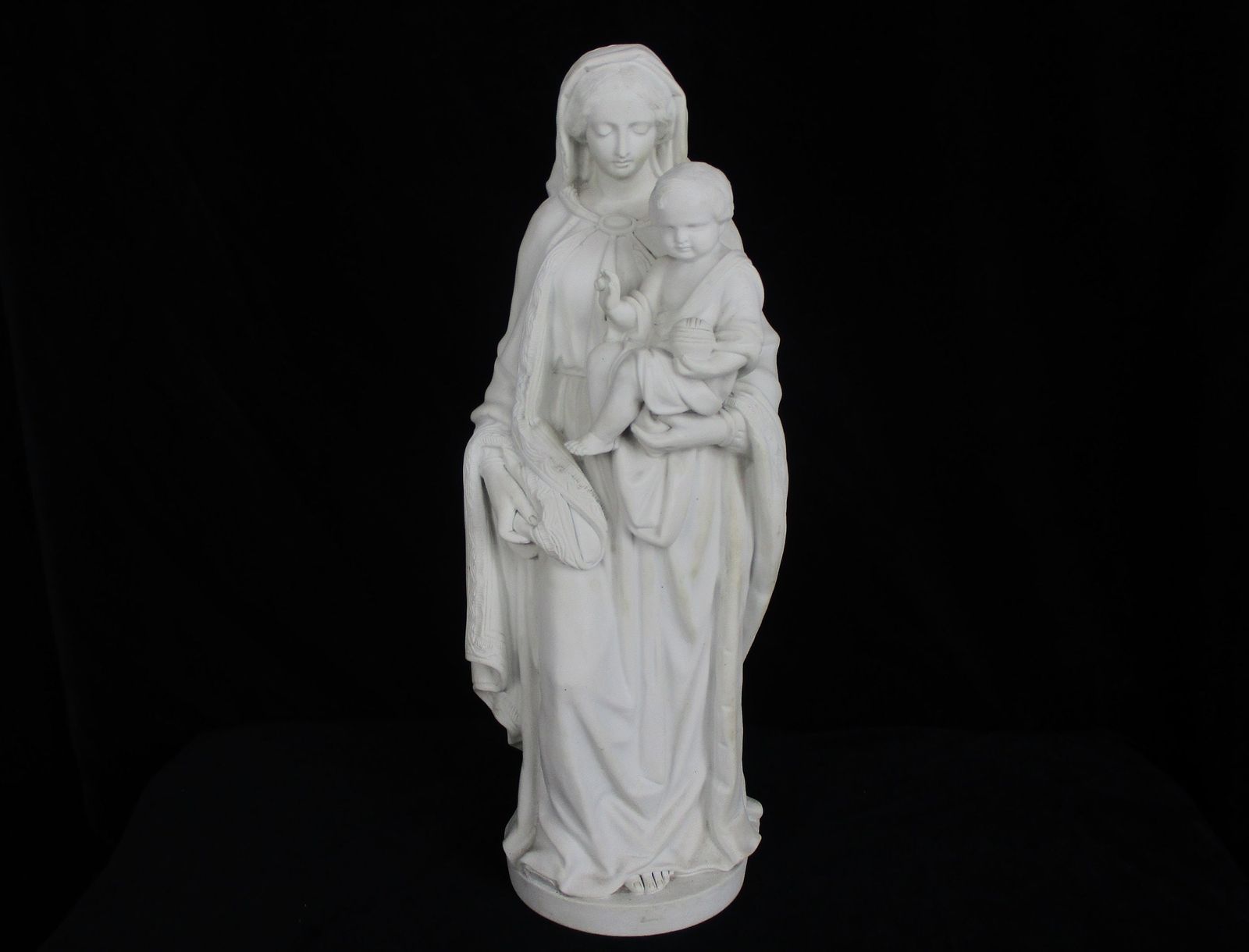 Reserved Craig French Antique 1900 Bisque Statue Virgin Mary Our Lady Infant Exq
