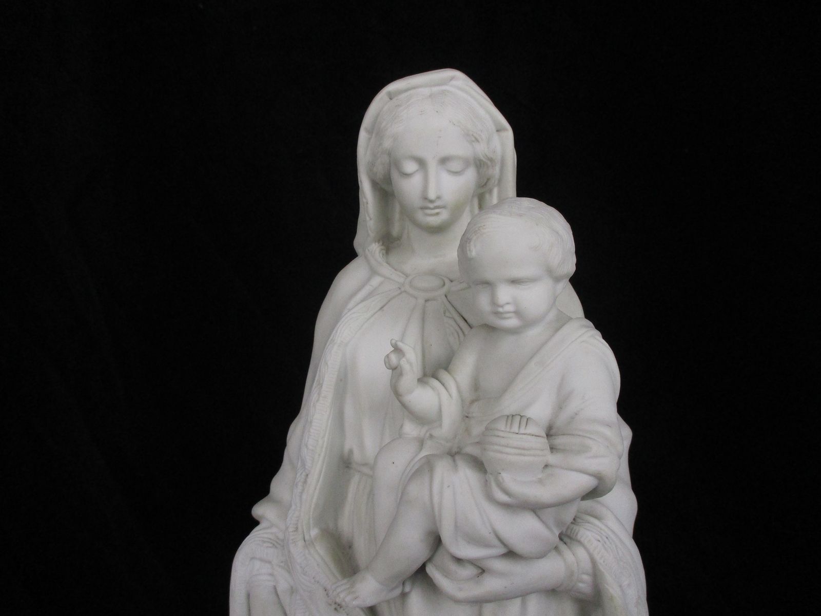 Reserved Craig French Antique 1900 Bisque Statue Virgin Mary Our Lady Infant Exq photo for sale