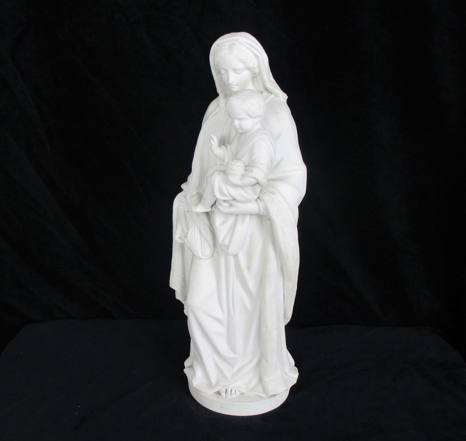 Reserved Craig French Antique 1900 Bisque Statue Virgin Mary Our Lady Infant Exq photo vintage