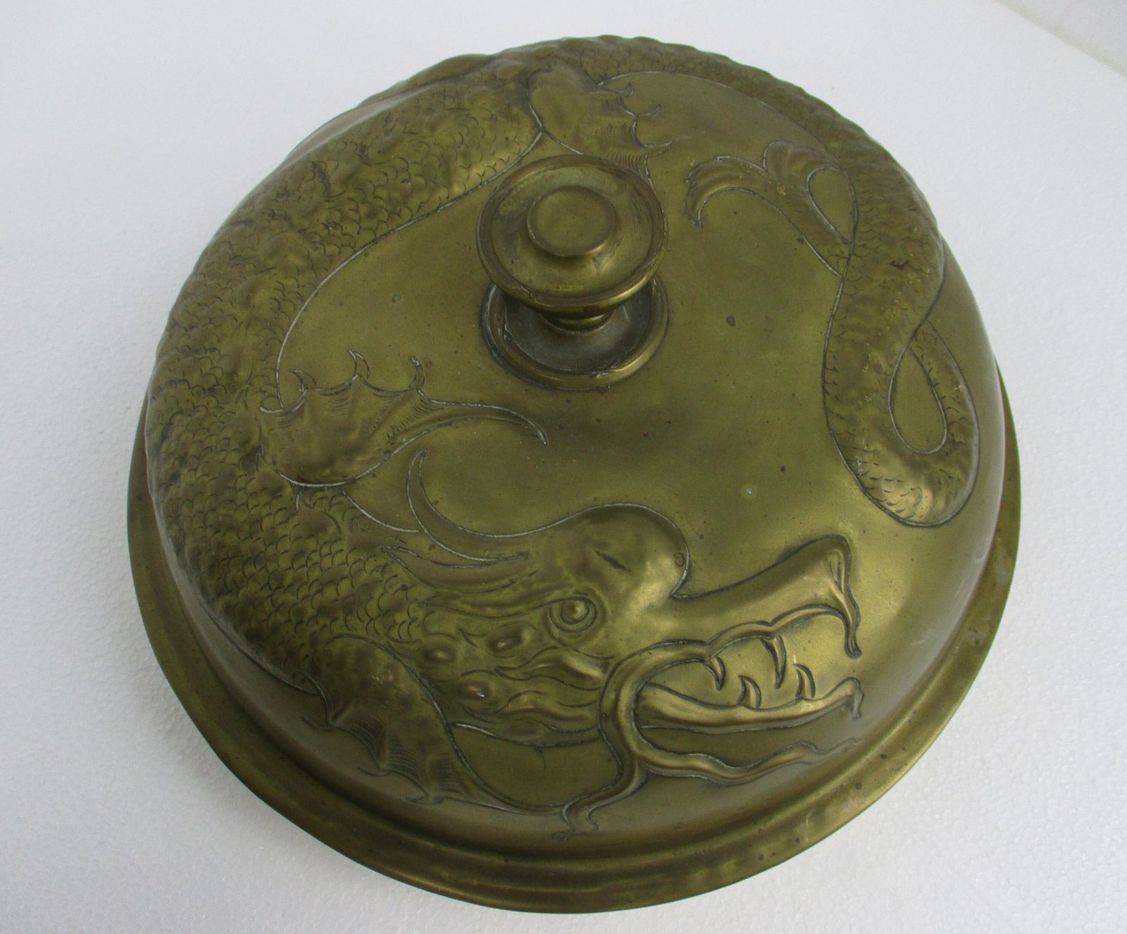 Vintage Gothic  Brass Coal Tinder Kindling Scuttle  Brass Kettle With Lid Dragon photo furniture