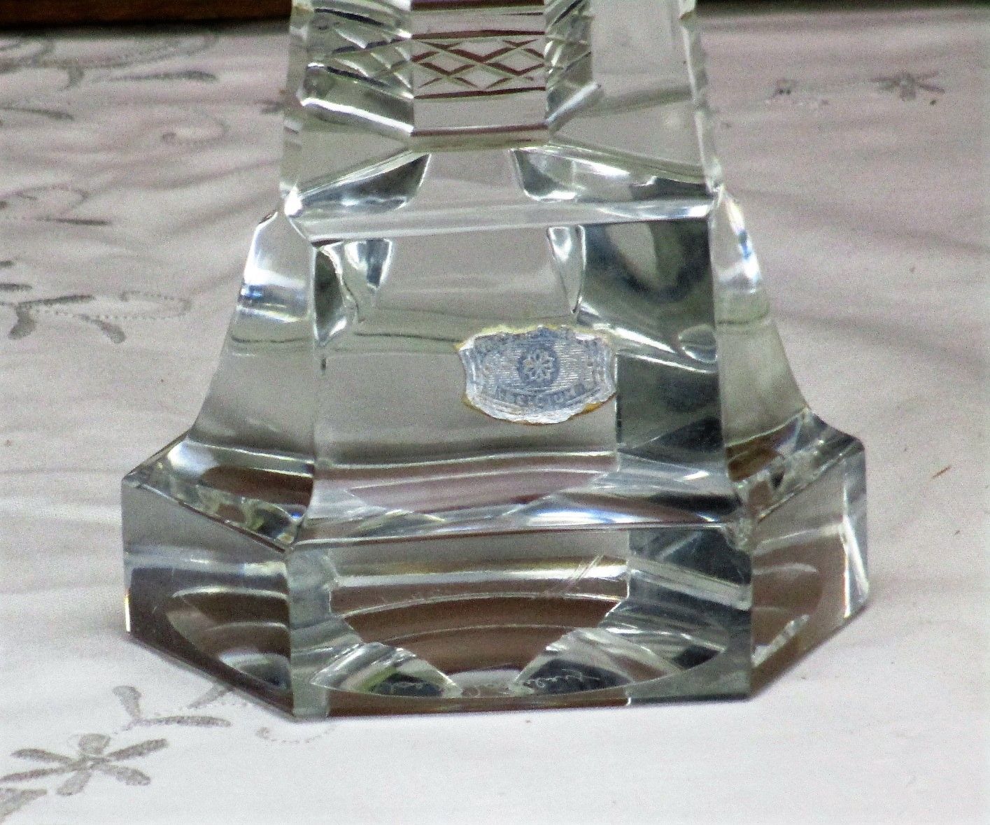 Val St Lambert Crystal Paperweight Trylon Obelisk Chalice Rare Belgium Lovely photo for sale