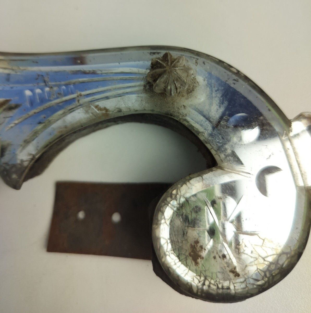 2 Part Art Glass Antique Venetian Mirror Spare Parts On Wood Replacement Archite photo 57.0