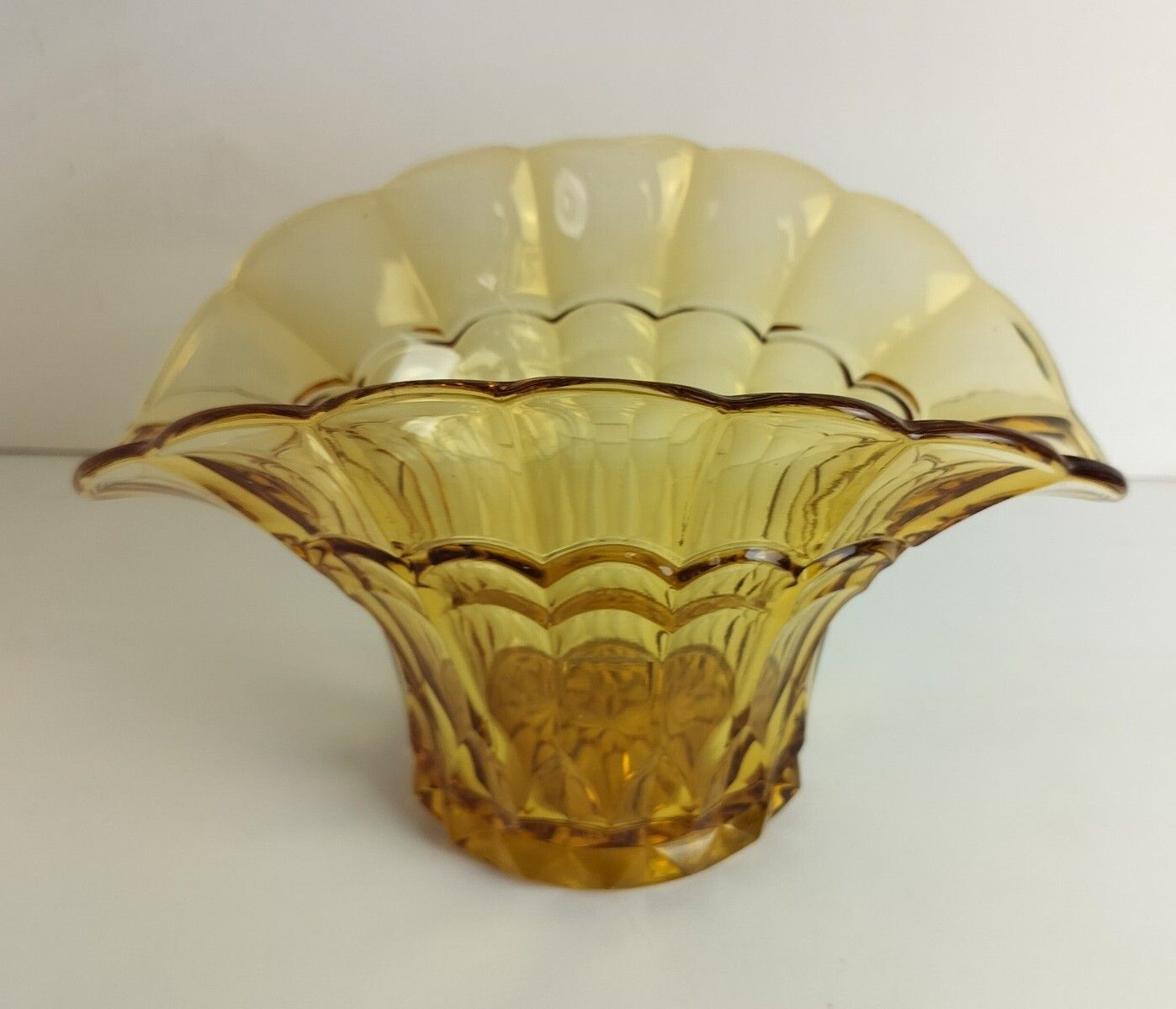 Art Deco Amber Brown  Flower Holder Pique Fleurs Art Glass Vase 2 Pieces Luxval photo furniture