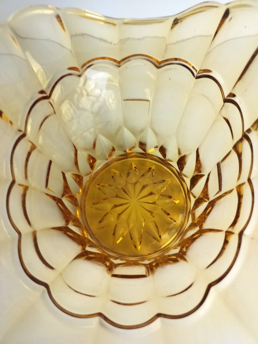 Art Deco Amber Brown  Flower Holder Pique Fleurs Art Glass Vase 2 Pieces Luxval photo buy