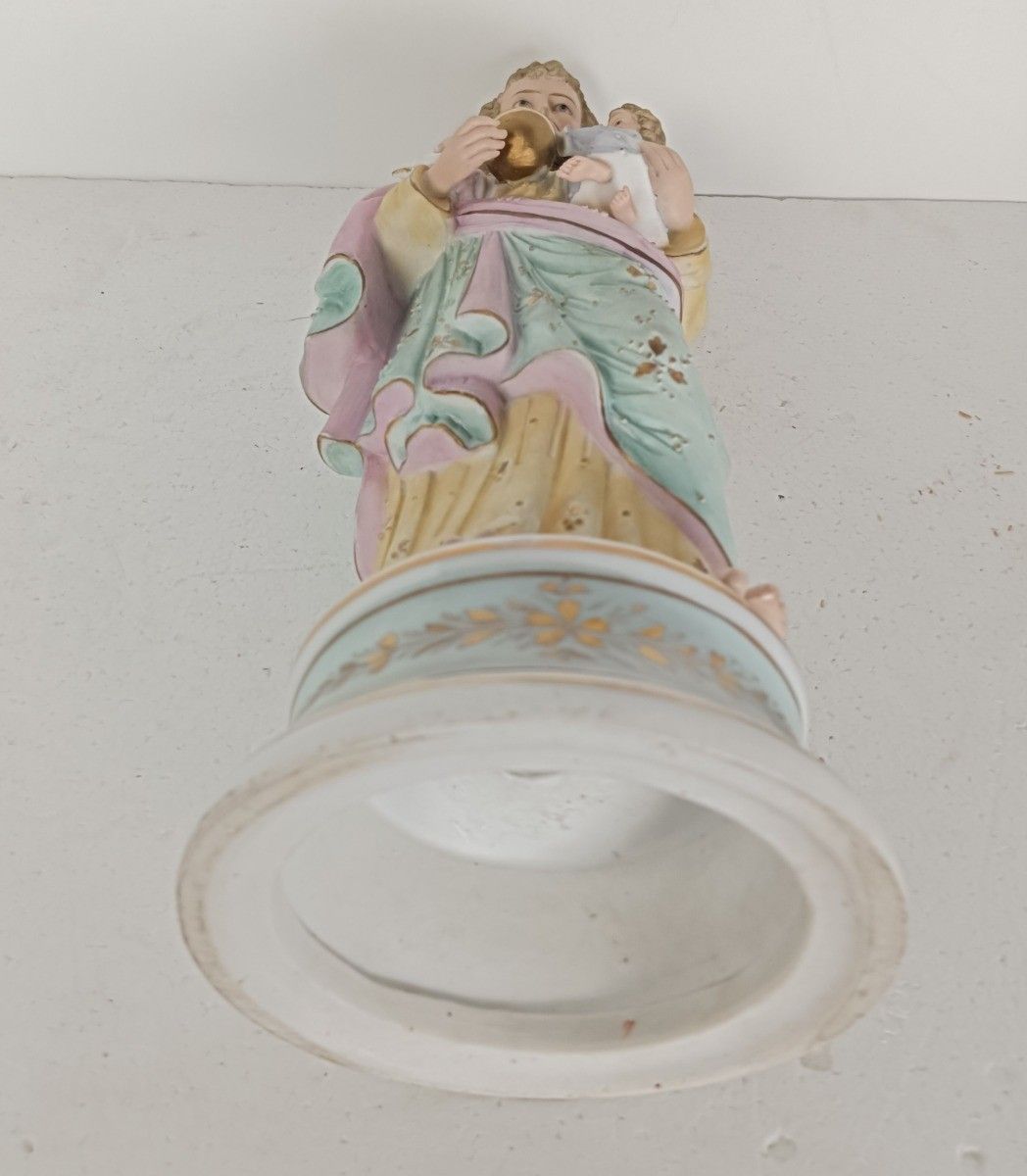 photo for sale Antique Porcelain Bisque Statue Saint Joseph And Infant Jesus Protector Of Homes