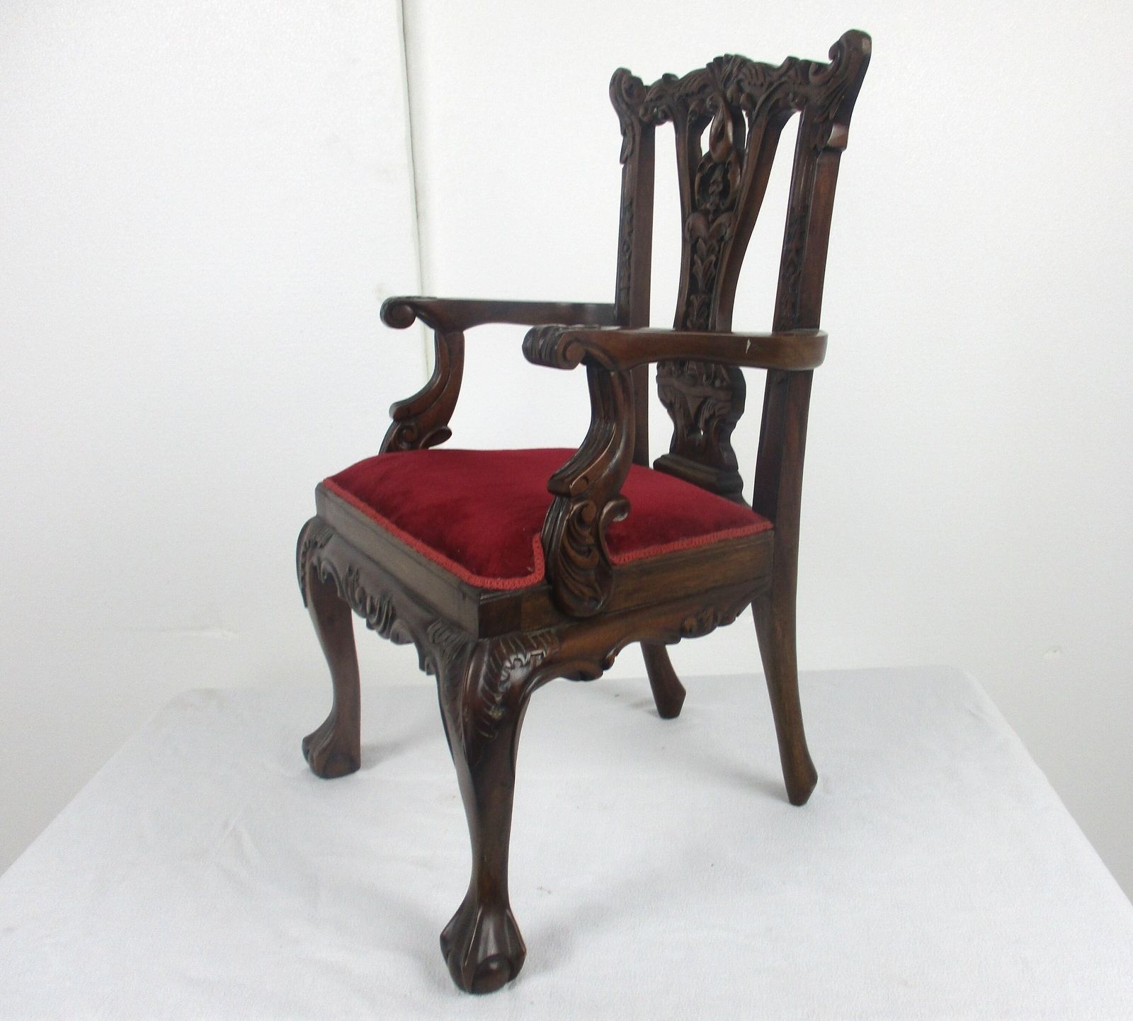 Small Vintage Arm Lounge Chair Fauteuil Louis XVI Style Carved Wood Stunning Chi photo vinterior