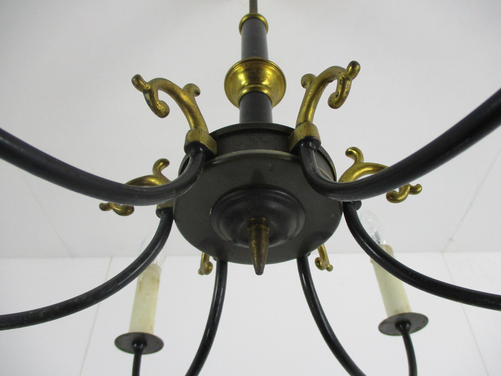 6 Arms Lights Pan Chandelier Revival French Vintage Modernist Brass photo Lighting