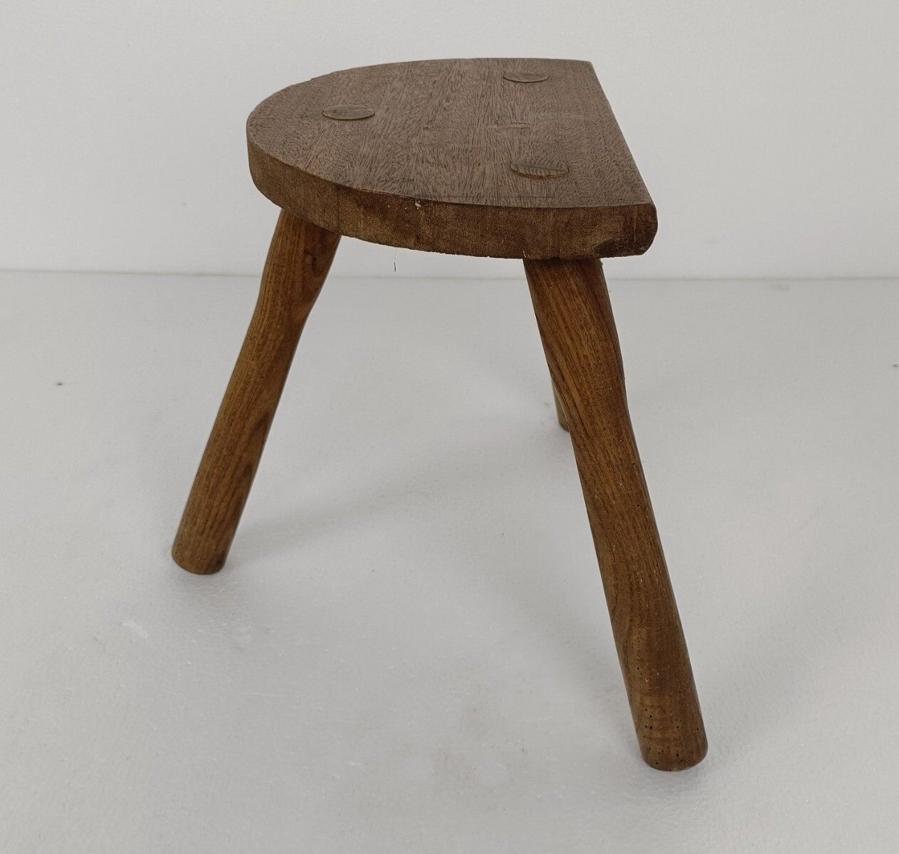 Vintage Hand Carved Wood Milking Stool Pedestal Table Plant Flower Bonsai Stand photo 125.0