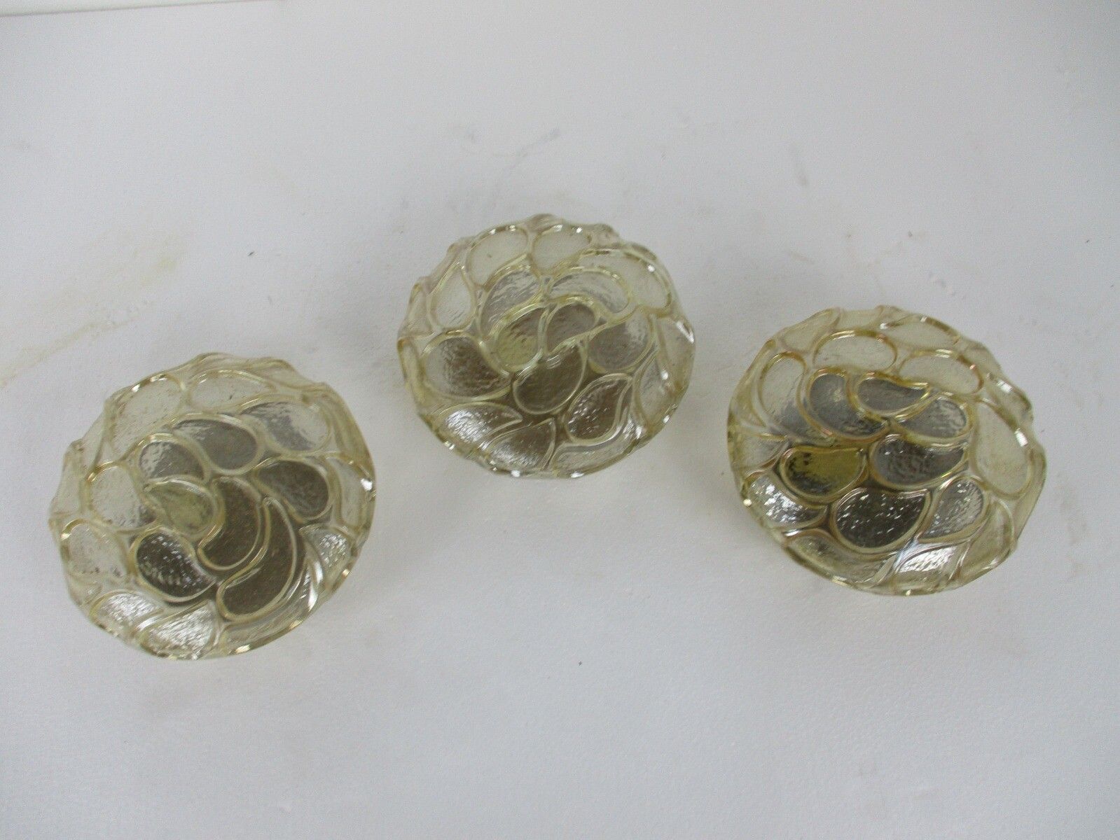 Round Glass Flush Mount Sconce Lamp Champagne Color Era Helena Tynell 1 Light photo vinterior