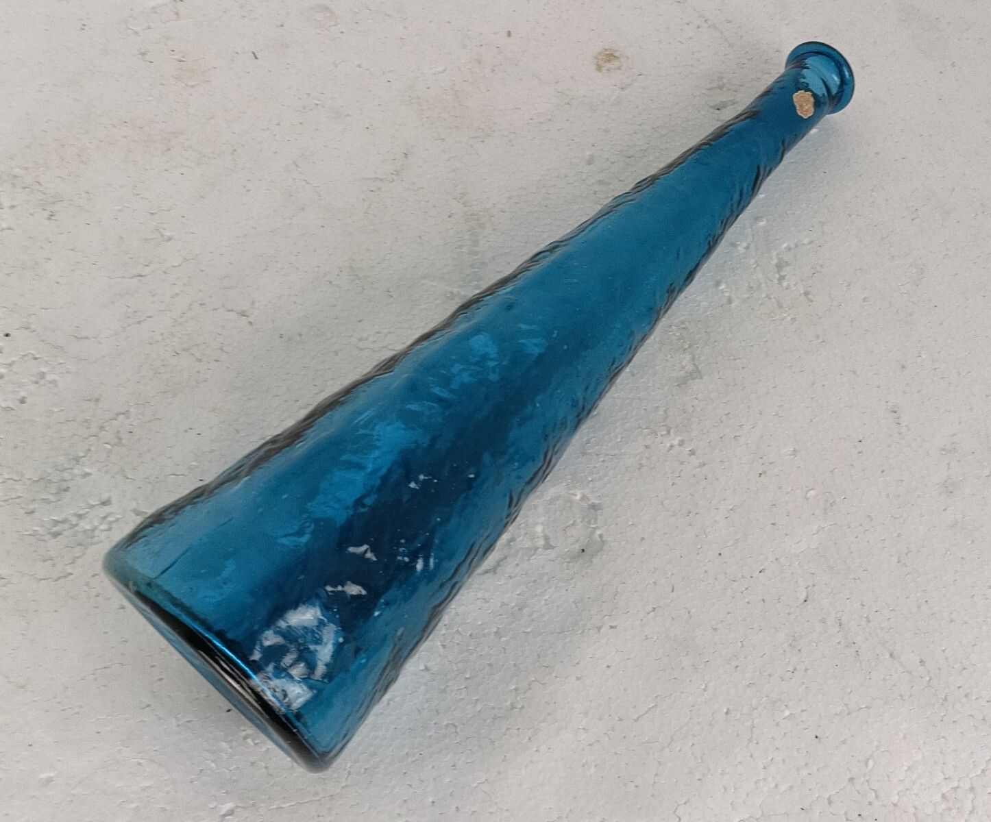 Vintage Retro Art Glass Genie Bottle Vase  Blue Empoli  Italy Italian Retro Pop photo buy
