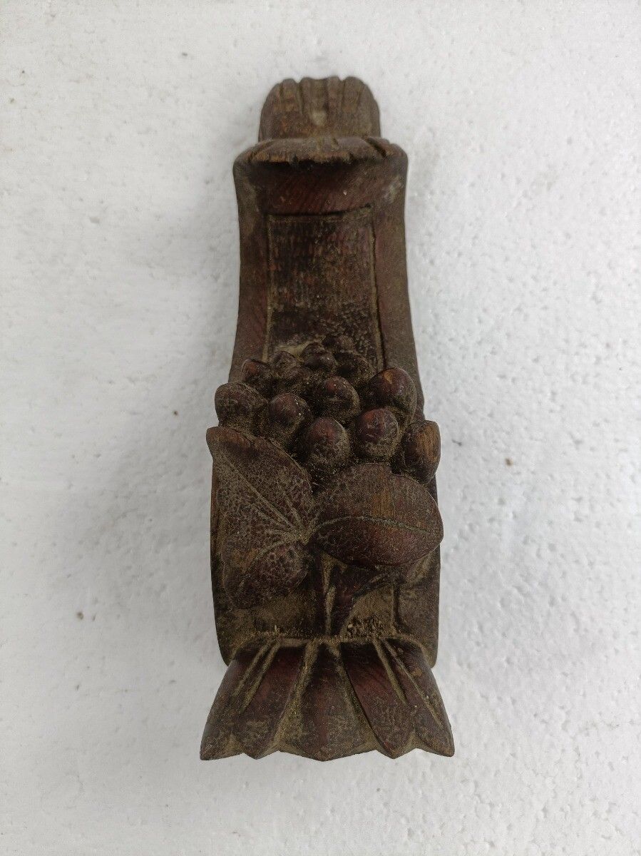 Antique French Carved Wood  Reclaimed Architectural Trim Pediment Salvage Finial photo furniture