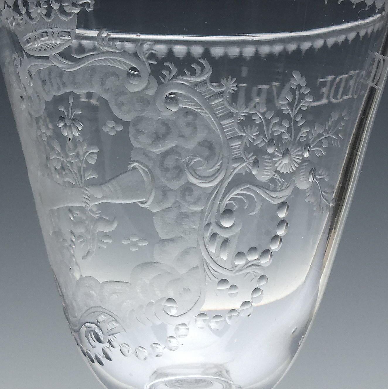 18th Century Engraved Light Baluster Wine Glass C1750 photo Home Decor