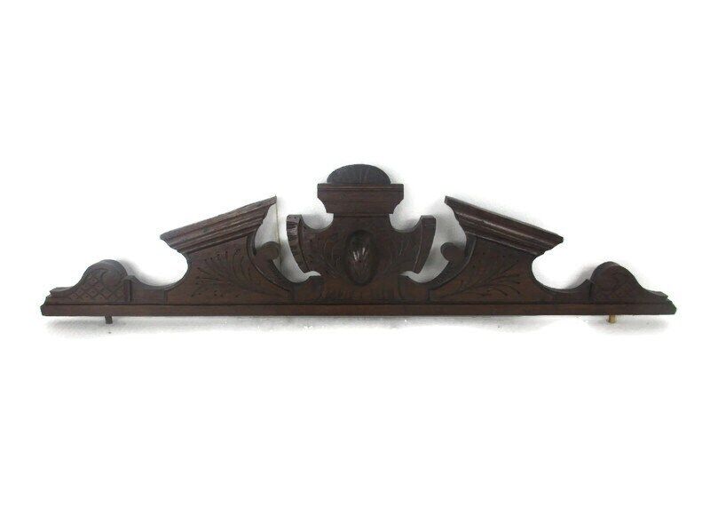 Carved Wood Pediment Over Door Medallion Architectural Antique Reclaimed Wow