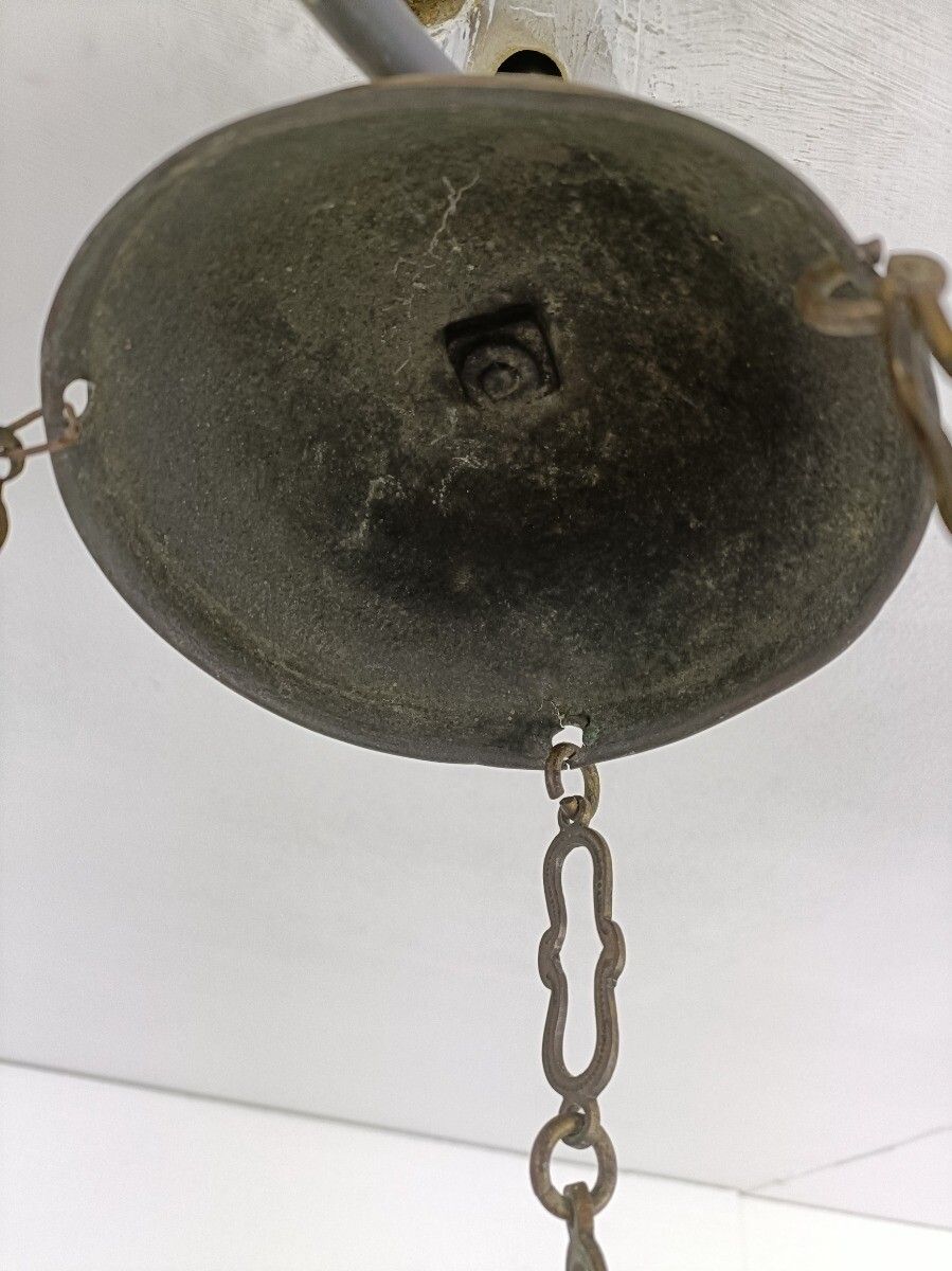 Antique French Brass  Neo Gothic Sanctuary Lamp Church Ornate Htf photo vintage