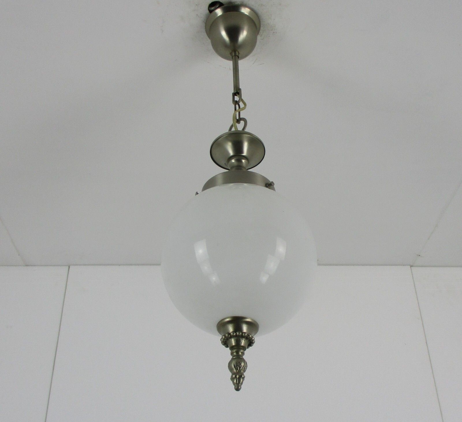 Chandelier Pendant Milk Glass  Opaline Atomic Mid Century Modern Modernist photo for sale