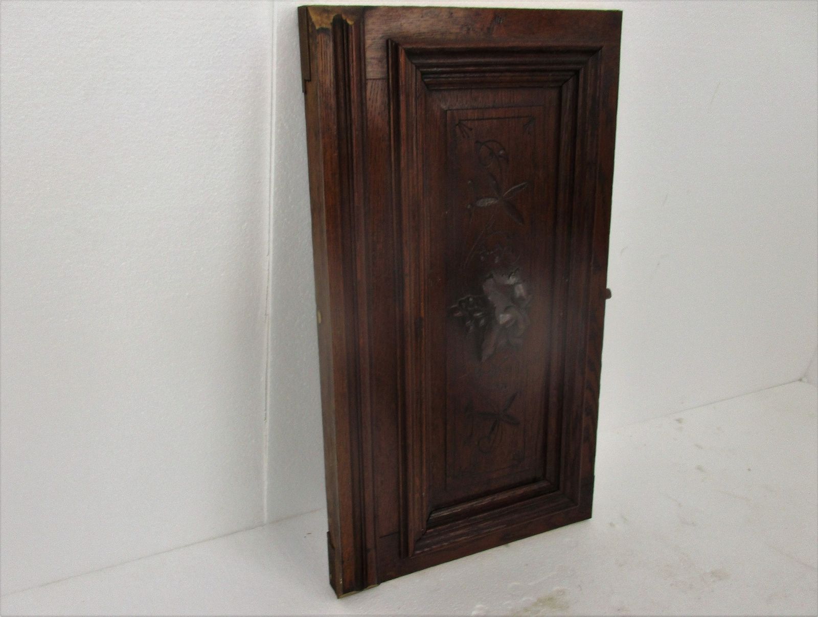 Antique Hand Carved Wood Oak Kitchen Cabinet Door Panel Reclaimed Architectural photo for sale