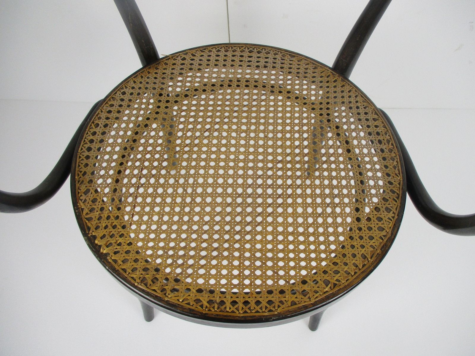 Thonet Style Loung Arm Chair Bistro Ice Cream Parlor Cane Rush Seating Plywood W photo furniture