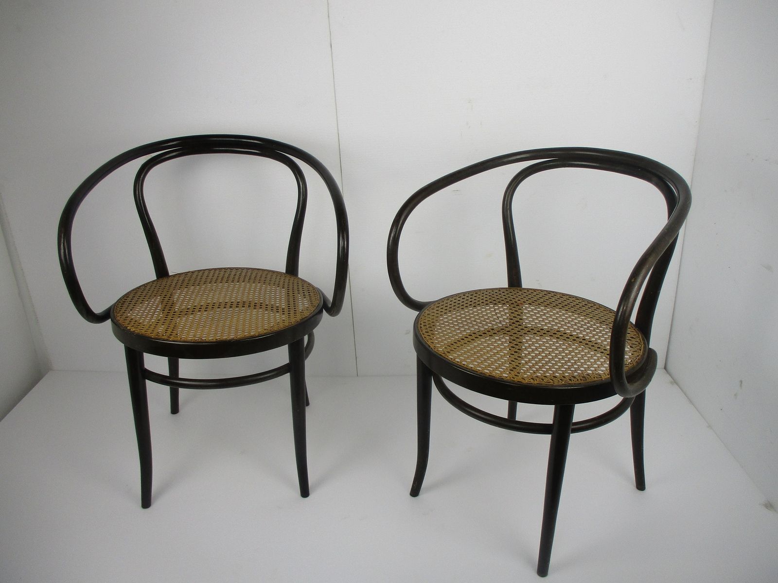 photo for sale Thonet Style Loung Arm Chair Bistro Ice Cream Parlor Cane Rush Seating Plywood W