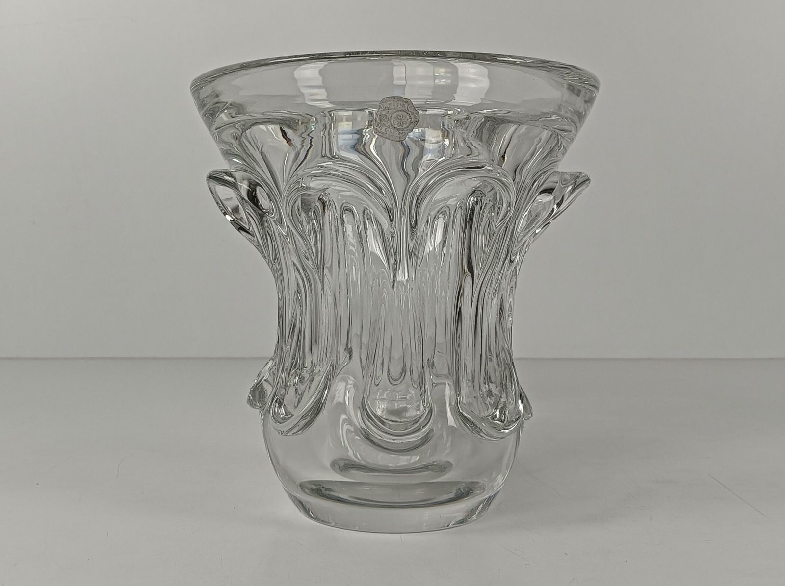 Luxurious Val St Lambert Crystal Large Vase Art Glass Art Deco Vintage Belgian D