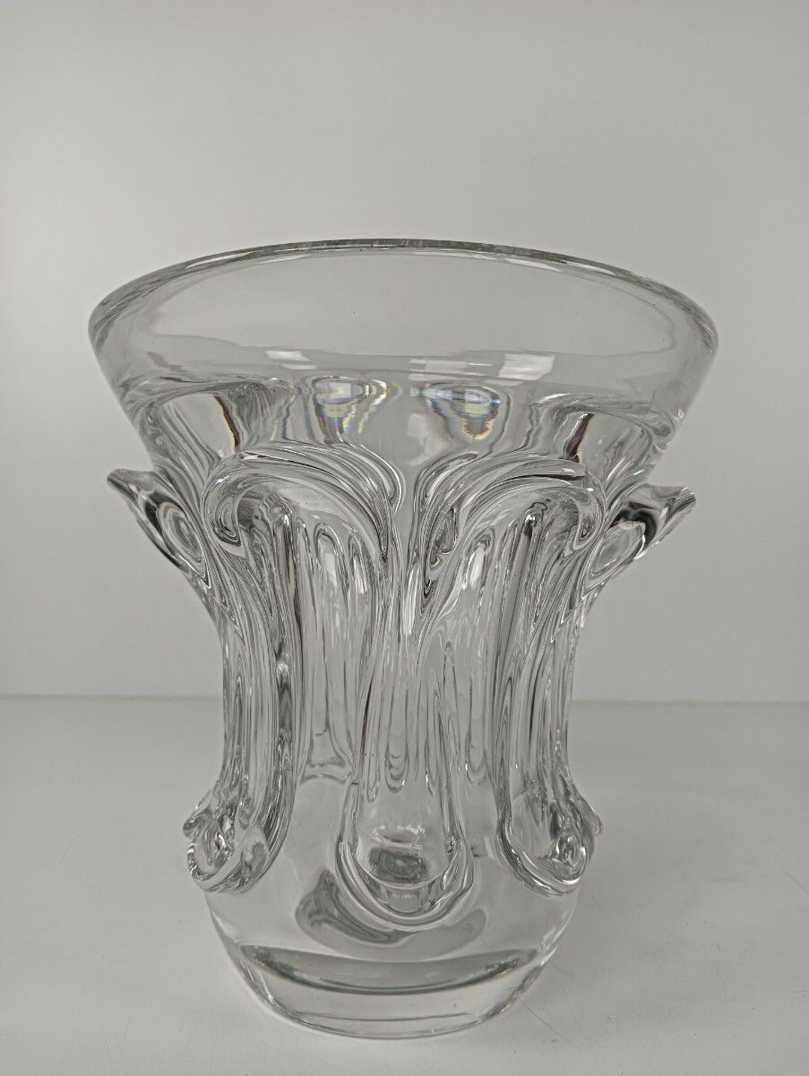 Luxurious Val St Lambert Crystal Large Vase Art Glass Art Deco Vintage Belgian D photo furniture