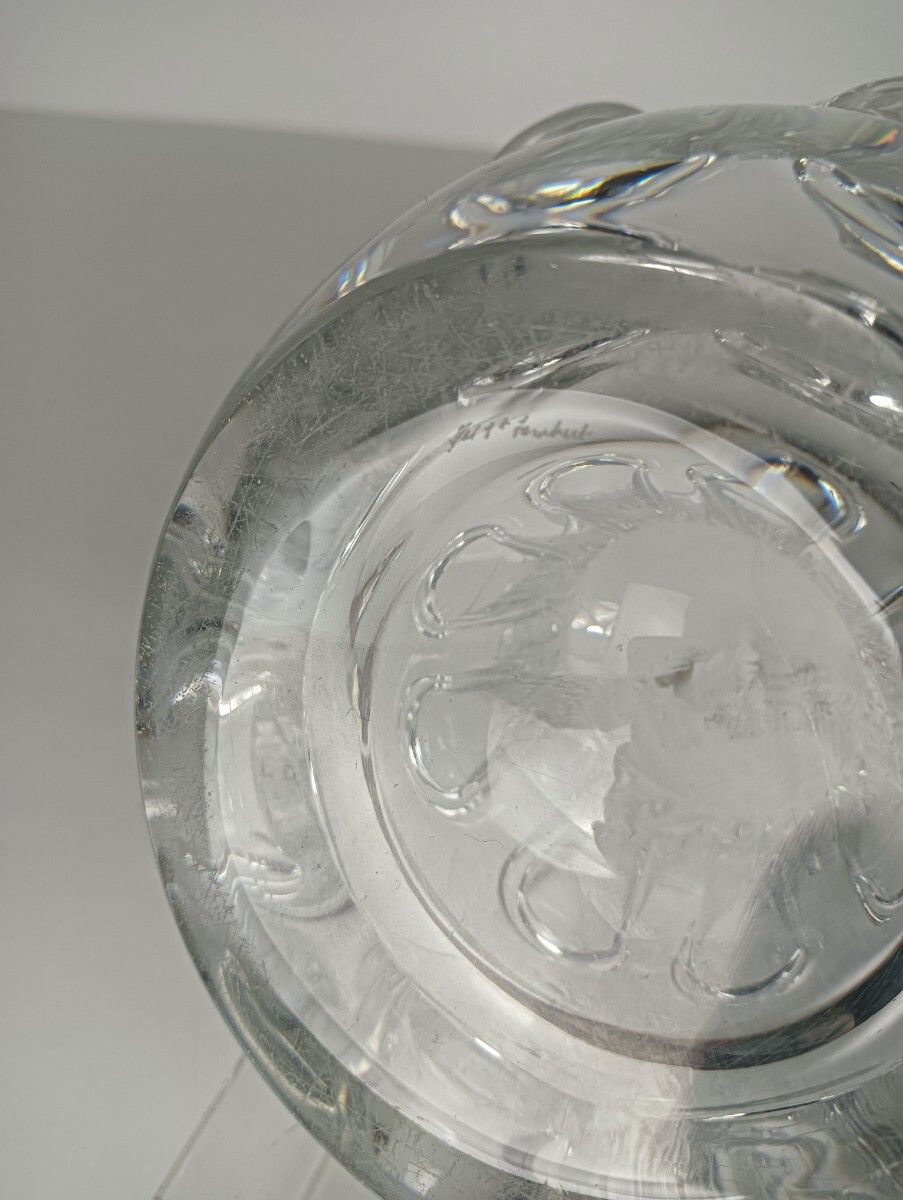Luxurious Val St Lambert Crystal Large Vase Art Glass Art Deco Vintage Belgian D photo vinterior