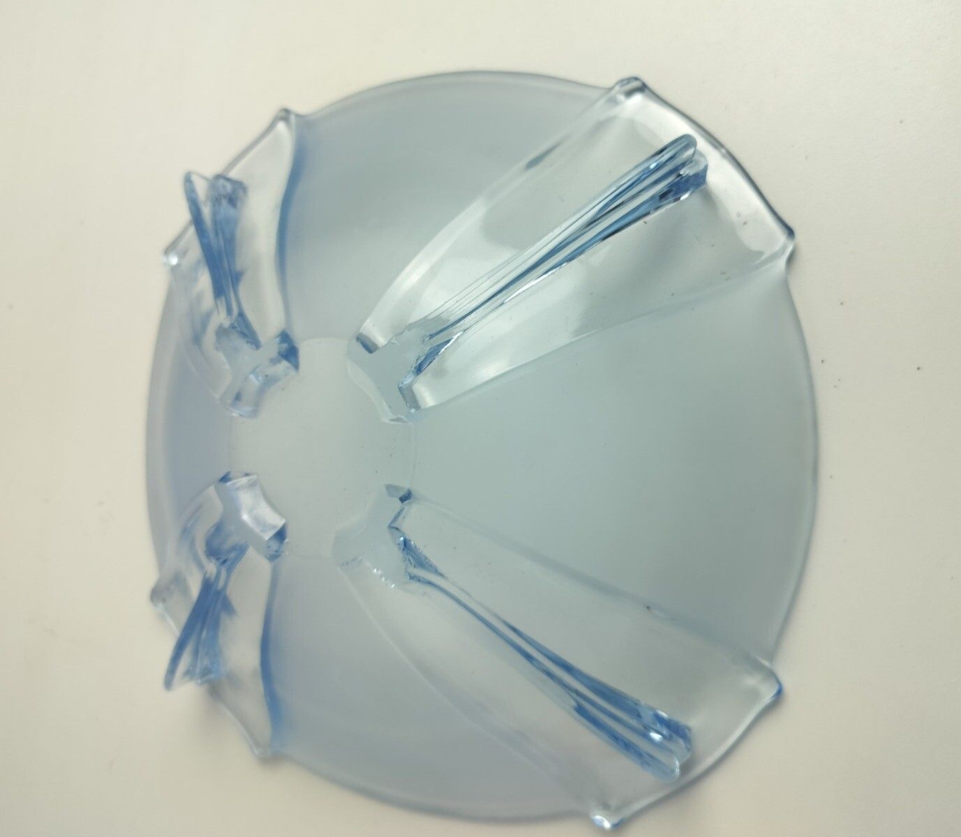Gorgeous Art Deco Antique Art Depression Glass Rare Blue  Serving  Dish Bowl Col photo vinterior