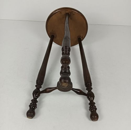 Vintage Wood Side Occasional Table Pedestal Plant Stand Two Tier Barn Country photo 121.0