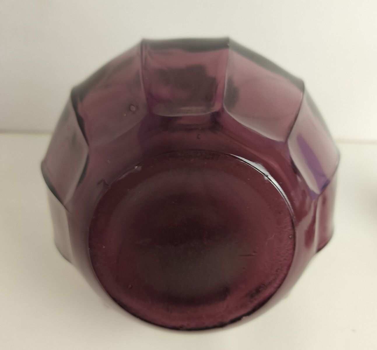 Stunning Amethyst Purple Lidded Bottle Vintage Decorative Art Glass photo vintage