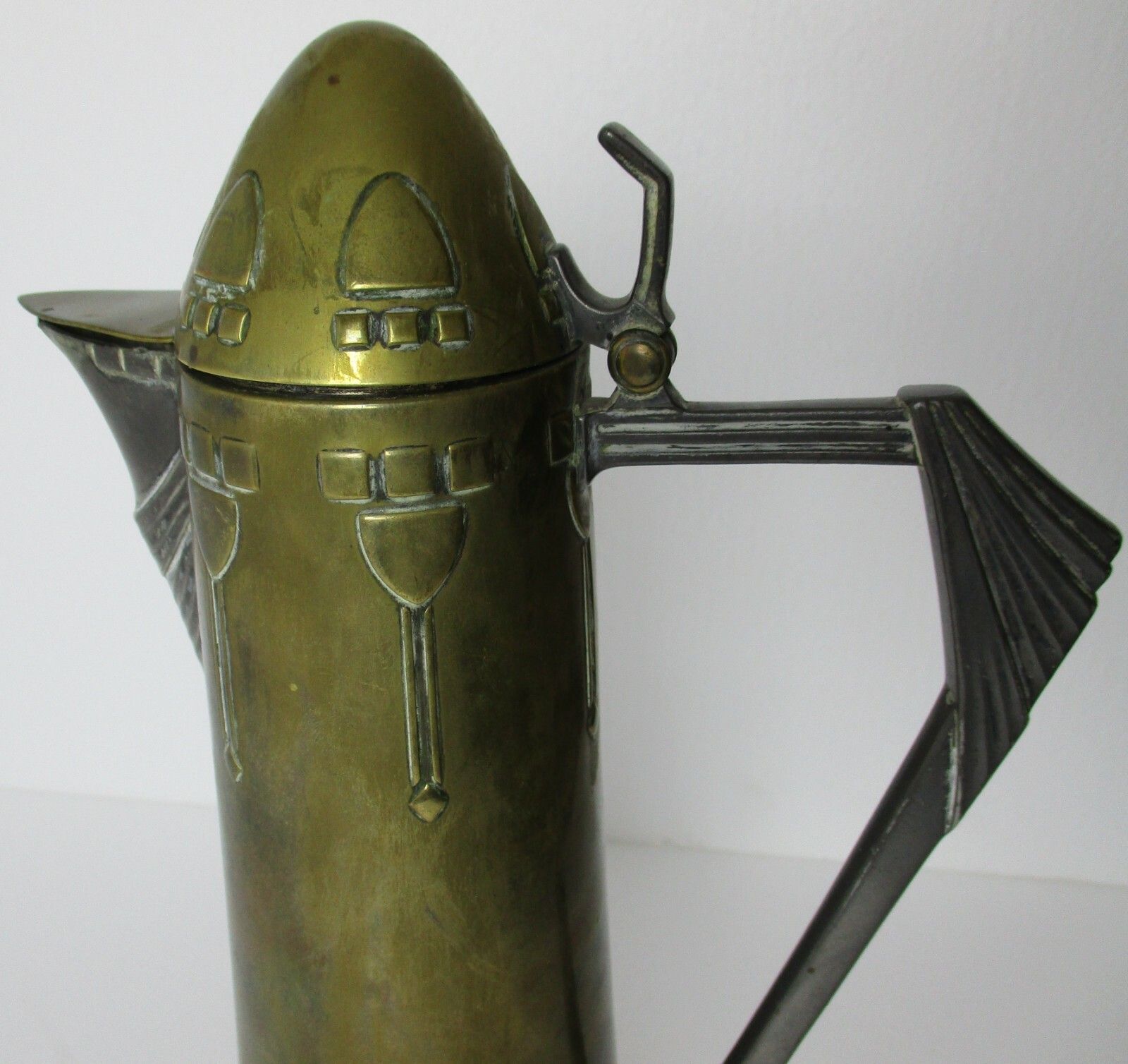 Wmf Art Nouveau German Jugendstil Tankard Jar Hammered Brass Wine Claret photo furniture