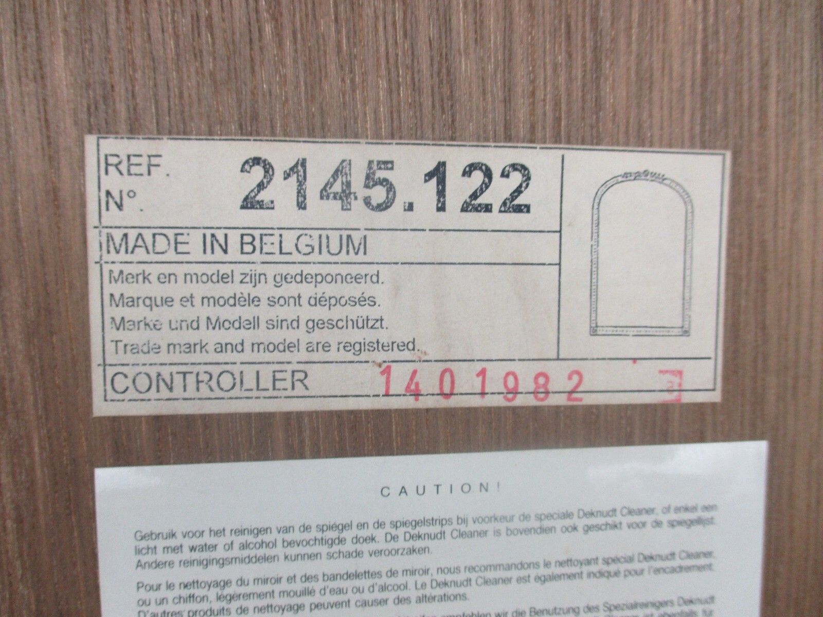 Hallway Cabinet Beveled Glass Mirror Belgium Wood Large Hobnails Stunning photo vinterior